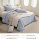 QSH Cornflower Blue Stonewashed Cotton Oversized King Quilt Bedspread Set(128"x120"),3PCs Farmhouse Ruffle Bedspread California King,Ultra Soft Lightweight Crinkle Quilt Coverlet with Pillow Shams