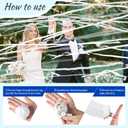 No Mess Streamers 100pack, White Confetti Poppers,Hand Throw Party Poppers No Mess for Birthday, Graduation, Wedding Send Off, Engagement Party FavorsWhite 100Pack