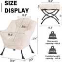 Lazy Chair with Ottoman, Modern Accent Chair Sofa Chair with Armrests, Reading Chair and Folding Footstool for Living Room, Bedroom, Office, Plush Beige, 31.5 x 25.2 x 37.4 inches
