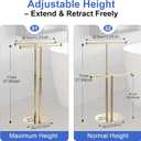 BVL FreeStanding Towel Rack Gold Stainless Steel 2 Tiers Weighted Base Bathroom Towel Holder Stand Rust-Resistant Stainless Steel Standing Towel Racks for Bathroom Storage