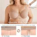 BRABIC Minimizer Bras for Women Full Coverage Plus Size Floral Lace Bra with Underwire Support for Large Bust (Beige) 42C