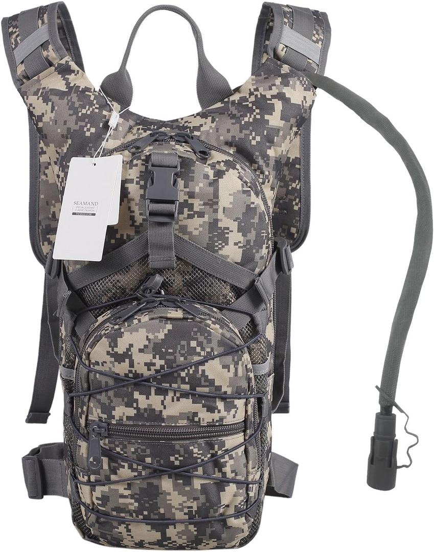 Hydration Backpack with 3L Water Bladder for Hiking and Climbing (Acu Camo)