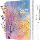 Ospelelf 2026 2027 Planner Weekly and Monthly Calendar Spiral Bound, A4 Office Supplies For Women & Men, 18 Months PVC Cover Life Planners with Stickers Polka Dots
