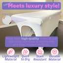 Massage Table Cover – White Stretch 6ft Cover for Massage Bed, Lash Bed Topper for Spa or Salon, Fitted Table Wrap, Compatible with 6ft Folding Beds, Durable and Professional Look