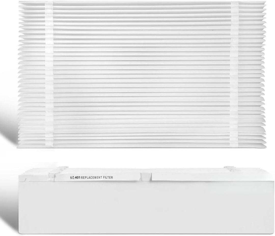 401 Replacement Filter Compatible with AprilAire 2400, Space-Gard 2400 Whole-House Air Purifier, MERV-10 Furnace Filter, 16x25x6 Air Filter, Pack of 2