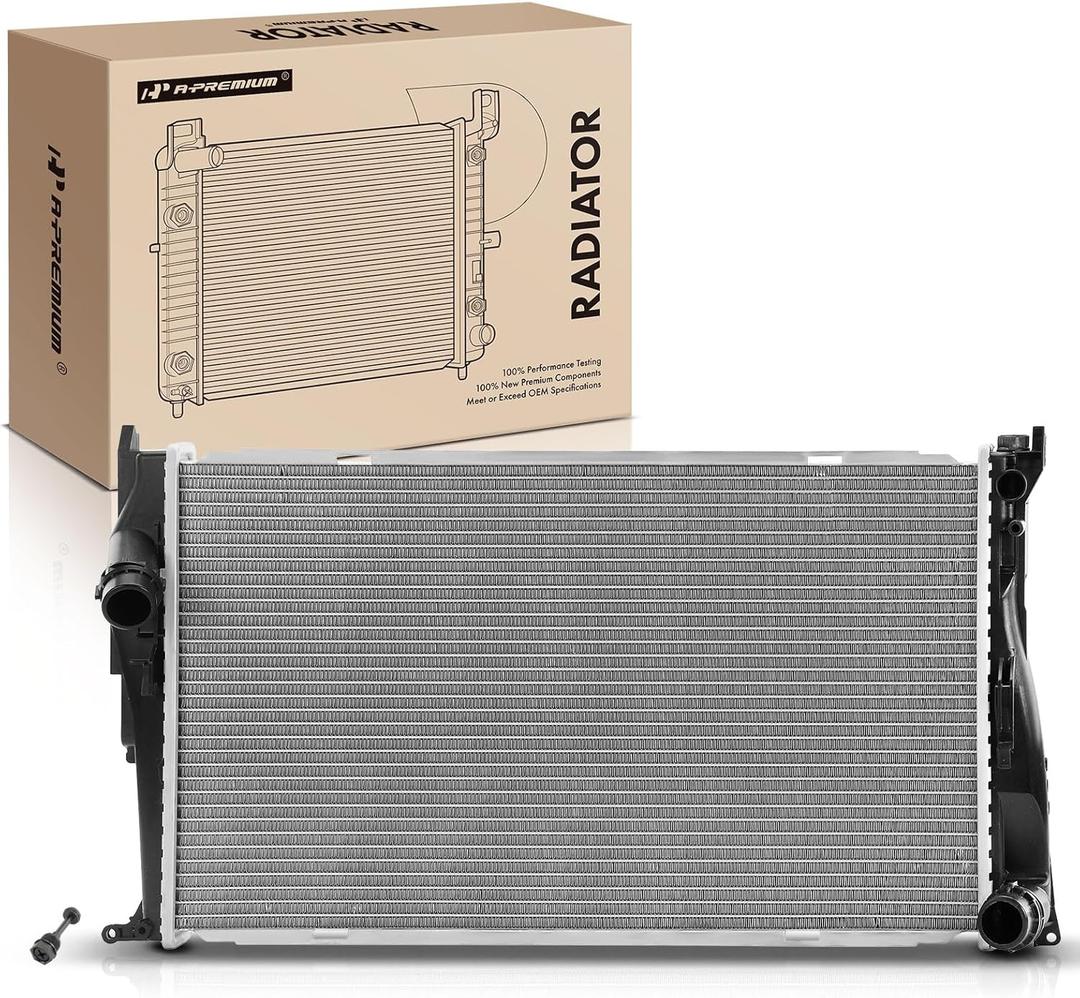 A-Premium Engine Coolant Radiator Assembly Compatible with BMW 335i 2007-2011, 335i xDrive 2009-2011, 335is 2011, 335xi 2007-2008, Z4 2009-2016, 135i, 1 Series M, 2.0L 3.0L, Manual Transmission