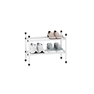 Expandable Shoe Rack, 8 Pairs Stackable Small Shoe Rack, Metal Adjustable Shoes Organizer for Closet, Entryway, Hallway, Garage, Front Door, Shoes Shelves