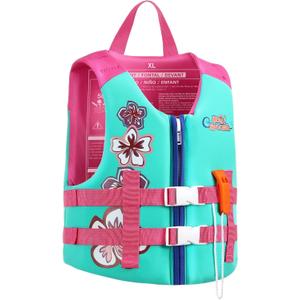 HeySplash Toddler Swim Vest, Kids Swimming Jacket Toddler Floaties with Adjustable Strap, Float Jacket for Puddle Pool Jumper, Beach, Boating, Learn to Swim Aid Fits 9-12Years/60-90Lbs, Lake Blue