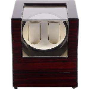 Uten Automatic Watch Winder Box Luxury Wooden Watch Storage Case, Double Watch Winder with Quiet Motor 4 Rotation Mode for Father's Day Gift for Him, Birthday Gift. Red