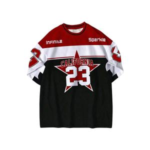 SHENHE Men's Jersey Shirts Number Graphic Short Sleeve Crew Neck Tees Casual Sports Streetwear Multicolor Large (L)