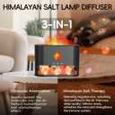 YALEDI Essential Oil Diffuser, Fireplace Flame Fire Oil Diffuser, 250ml Himalayan Salt Lamp Diffuser, Cool Mist Aromatherapy Humidifier with 7 Colors Light, Timer & Auto-Off for Home, Room (Black)