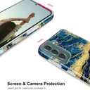 Galaxy S22 Case Gold Sparkle Glitter Marble Slim Shockproof TPU Soft Rubber Silicone Cover Phone Case for Samsung Galaxy S22 5G 6.1 inch 2022 Dark Blue