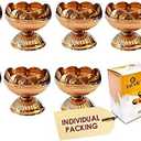 SATVIK Brass Diya Set of 8 | Traditional Oil Lamp for Hindu Puja, Pooja Room, Mandir & Temple | Handmade Virgin Brass for Daily Prayer, Dia Vilakku, Spiritual Home Decor & Housewarming Gifts
