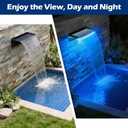 All-in-1 Pond Waterfall Kit | 550GPH Pond Filter Pump | 8-inch Stainless Steel Waterfall Spillway | Remote Control LED Lights | 4-Stage Filtration Outdoor Waterfall for Water Feature, Garden, Pool