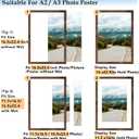 A2 Picture Frame with A3 Mat, Display 11.7x16.5 inch A3 with Mat or 16.5x23.4 inch A2 without, Wood 16.5 by 23.4 Photo Frame, 16.5 x 23.4 Frame for Wall Hanging, Deep Brown