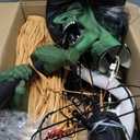 10.5FT Outdoor Animated Flying Witch Halloween Decor on Broom, Sound Activation,Eyes Glowing,Scary Sounds, Animatronics Hover Witch for Garden Yard Lawn Decorations