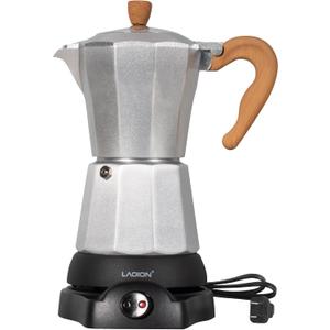 LAOION Cafeteras Electricas Modernas,6 Cup Portable Espresso Maker,300ml Moka Pot with Detachable Base & Overheat Protection, Great for Home，Office, or Travel, a Thoughtful Gift for Coffee Lovers