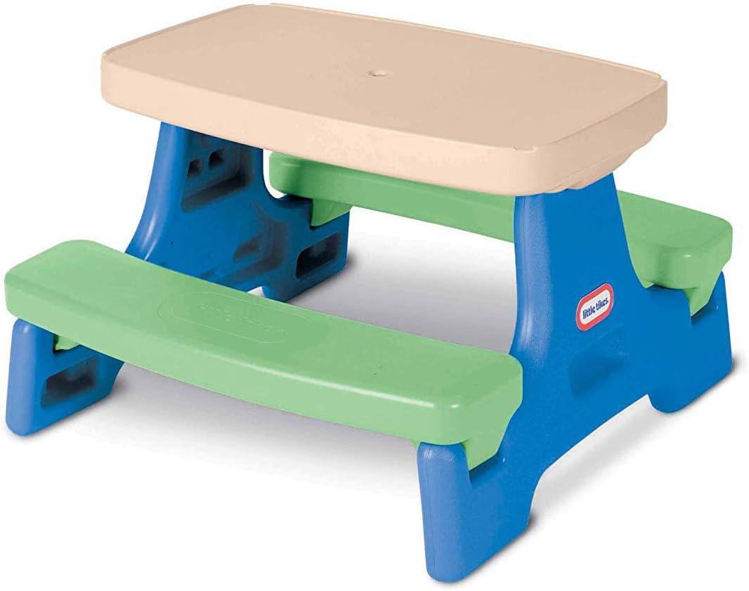 Little Tikes Easy Store Jr. Kid Picnic Play Table, Blue,green