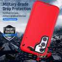 YmxhcY Case Designed for Galaxy S23 with Self Healing Flexible TPU Film[2 Pack] and Lens Protective Film[2 Pack],3-in-1 Heavy Protection Cover for Samsung Galaxy S23 6.1 D-Red and Black