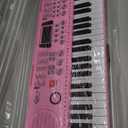 Hricane Piano Keyboard, 61 Keys Beginner Electronic Keyboard Portable Digital Music Keyboard, Early Education Music Instrument with Microphone & Music Sheet Stand (Pink)