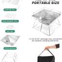 Odoland Folding Campfire Grill, 304 Stainless Steel Grate Barbeque Grill, Portable Camping Grill with Legs for Picnics, Backpacking, Outdoor with Carrying Bag and Kitchen Tongs