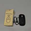 HOTLIFE LED Wireless Mouse, Slim Rechargeable Silent Portable USB Optical 2.4G Wireless Bluetooth Two Mode Computer Mice with USB Receiver and Type C Adapter (Black)