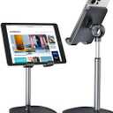 LISEN Cell Phone Stand Adjustable for iPhone Phone Holder for Desk, Office Desk Accessories Computer PC for iPhone Stand Gaming Essentials Fit Otterbox Case Phones Switch Kindle iPad Air Tablet 4-10in (BLACK)