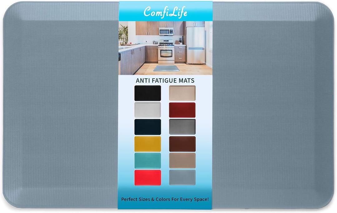 ComfiLife Anti Fatigue Floor Mat 3/4 Inch Thick Perfect Kitchen Mat, Standing Desk Mat Comfort at Home, Office, Garage Durable Stain Resistant Non-Slip Bottom (20" x 32", Denim)