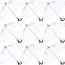 Kacctyen 9 Pcs Kids Clear Umbrella Pack Transparent Bubble Umbrella with Easy Grip Handle Dome Windproof Stick Umbrellas with Whistle for Toddler Boys and Girl Ages 3-7 Photoshoot Wedding