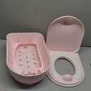 2-in-1 Toddler Potty Training Toilet - Larger Potty Chair & Detachable Training Seat for Boys & Girls Ages 1-3 with Flushing Sound, Wipes Storage, Toilet Paper Holder (Pink)