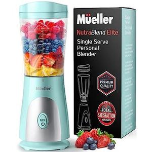 Mueller Personal Blender for Shakes and Smoothies with 15 Oz Travel Cup and Lid,