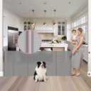 Reinforced 72" Wide Retractable Dog Gate with Support Rods - Prevent Crawling Under Extra Wide Baby Gate Retractable Gate Outdoor, Retractable Pet Gate Long Dog Gate, Mesh Gates for Kids or Pets, Gray