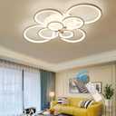 Ganeed Modern LED Flush Mount Lighting Fixture, Dimmable 8-Head Close to Ceiling Light Acrylic Chandeliers for Bedroom Living Room Dining Room Kitchen Office(100W/3000-6500K)