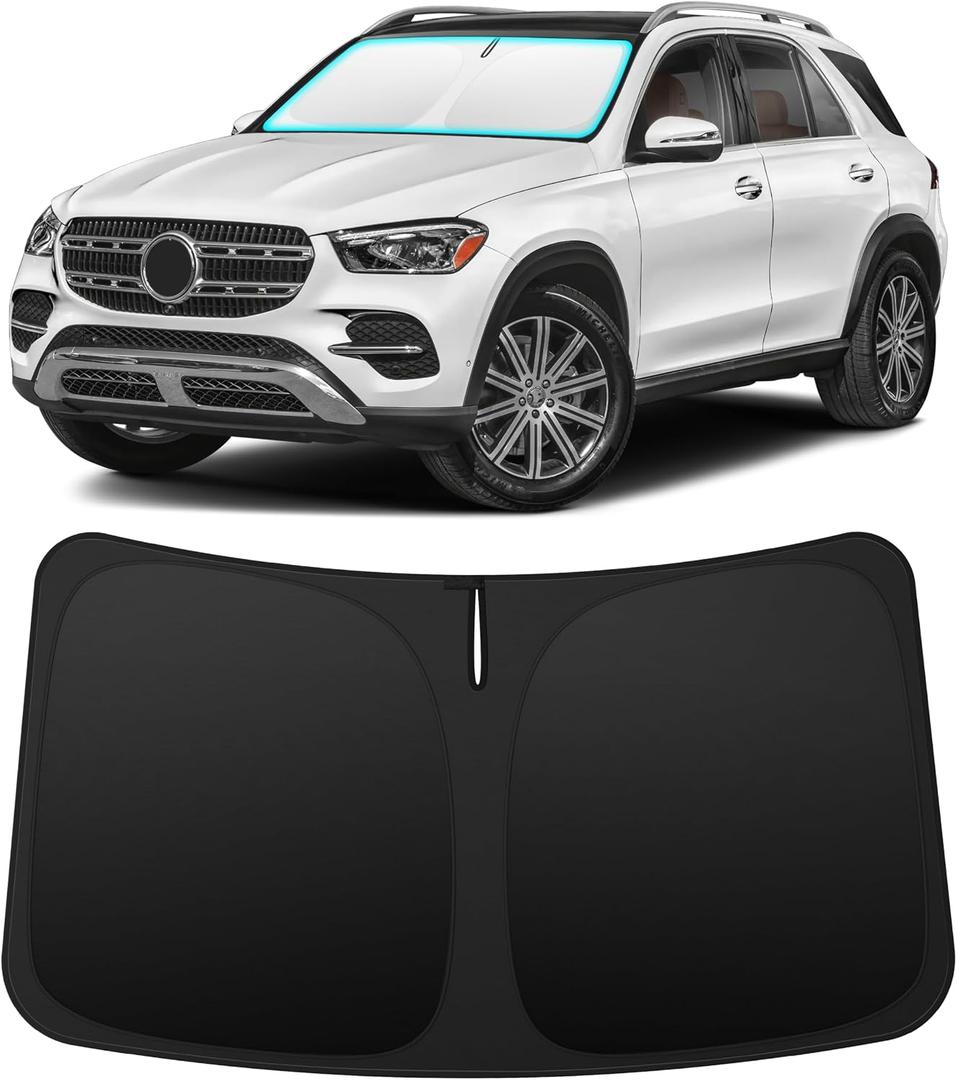 INSAUTO Custom Fit Windshield Sun Shade for Mercedes-Benz GLE/GLS 2020-2026 | Foldable Front Window Sunshade Car Accessories, UV & Heat Reflector, Keeps Interior Cool, Includes Storage Bag