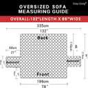 Easy-Going Reversible Oversized Couch Cover for 3 Cushion Couch Sofa Cover for Dogs Water Resistant Furniture Cover (Oversized Sofa, Gray/Light Gray)