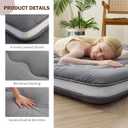 Auemtyn Japanese Floor Mattress, Thicken 4" Japanese Futon Mattress, Foldable & Portable Shiki Futon (shikibuton), Roll Up Thicken Sleeping Tatami Mat Sleeping Pad for Camping (Grey, 39 x 80)