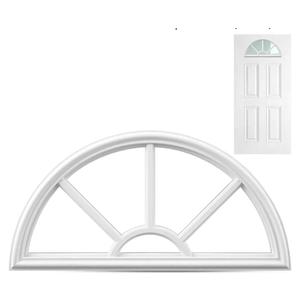 Pushglossy 1 Pcs 22" x 10" Entry Door Frame Half Round Top Exterior Door Only Replacement for 1" Glass (Glass Not Included) 5 Lite Exterior Front Doors Window Frame Insert Replacement (White)