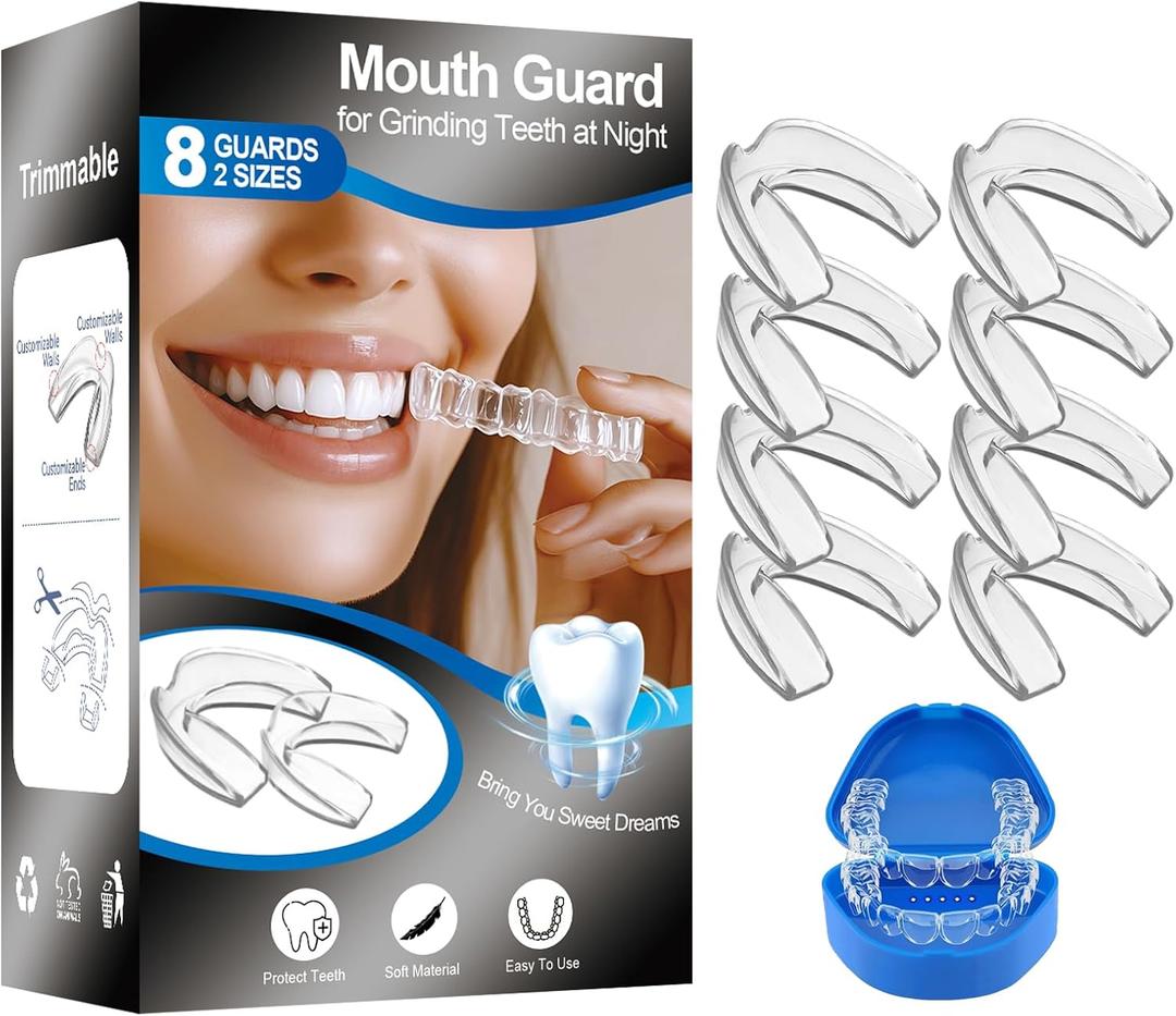 Mouth Guard for Grinding Teeth at Night,8 Packs Night Guards for Teeth Grinding