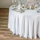 10 Pack White Round Tablecloths, 120 Inch Stain Resistant and Wrinkle Round Table Clothes, Washable Polyester Table Clothes Cover for Kitchen Dining, Wedding Birthday Party, Buffet Restaurant, Banquet