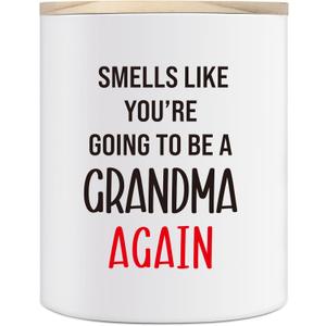 Christmas Pregnancy Announcement Gifts for Grandma, 10oz Funny Promoted to Grandma Again Gifts, Baby Shower for Grandma, Grandmas to Be Again Gift, Lavender Scented Candle
