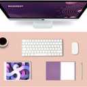 K KNODEL Large Office Leather Desk Mat, Mouse and Keyboard Pad, Computer and Laptop Mat, Desktop Protector and Cover, Writing Pad and Blotter (31.5"x15.7", Pink)
