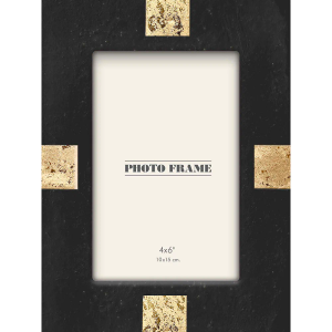 New View 4x6 inch Picture Frame - Black / Gold