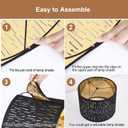 Black Lampshades Set of 2, Drum Lamp shade with Hollow-carved Design, 12.7" x 12.7" x 10 Inches Lampshades for Table Lamp, Floor Lamp, Pendant Light, Lamp Shade Harp Holder Included