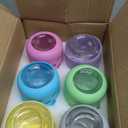 6 Pack Glass Overnight Oats Containers with Lids, 16 oz Mason Jars with Silicone Sleeves, Airtight Leak-Proof Meal Prep Jars for Chia Pudding, Oatmeal, Yogurt, Snacks, Smoothies, Salads