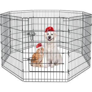 Pet Playpen Dog Pen Foldable Dog Exercise Fence 8 Panels 36 Inch Kennels Pet Playpen Options Ideal for Pet Medium Animals Outdoor Indoor