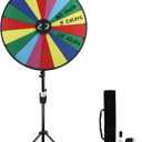 iElyiEsy 30" Prize Wheel with Folding Tripod Floor Stand Height Adjustable 18 Slots Spin Wheel for Prizes with Dry Erase Markers & Eraser for Carnival Trade Show (30 Inch)
