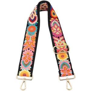 MIRIFRIGE Crochet Flower Purse Strap,Knit Wide Replacement Crossbody for Shoulder Strap Bag Adjustable 2inch Guitar Strap