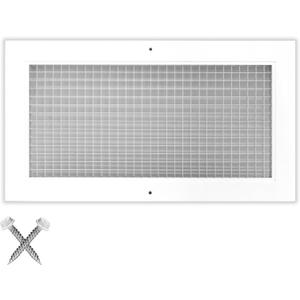 HVAC Premium 8" x 16" or 16" x 8" Cube Core Eggcrate Return Air Grille - Aluminum Rust Proof - HVAC Vent Duct Cover - White [Outer Dimensions: 9.75 X 17.75]