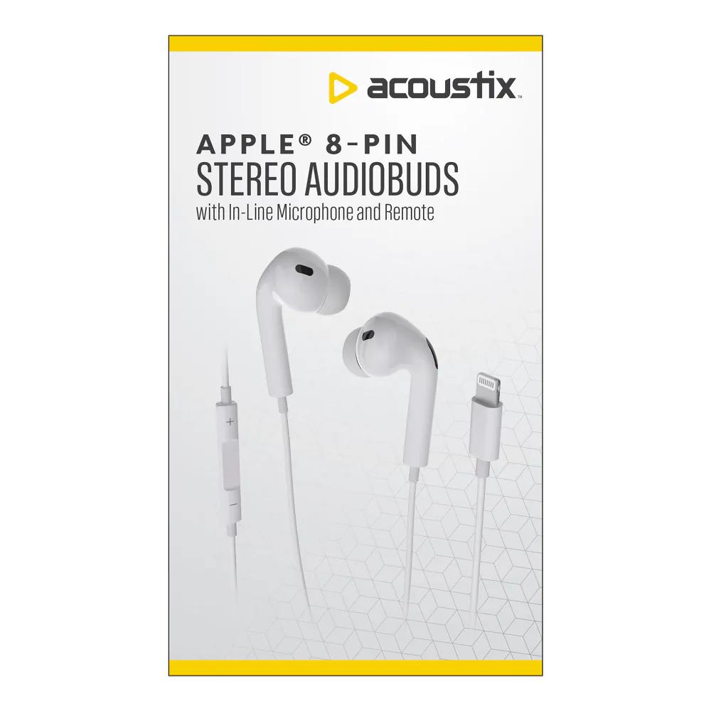 Acoustix Premium Sound Stereo Buds with Apple 8-Pin Connector