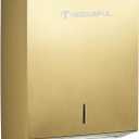 Commercial Paper Towel Dispenser Gold - Multifold Paper Towel Dispenser Wall Mount, High Capacity Stainless Steel Tissue Holder, Suitable for Bathrooms and Public Places, 500 Sheet Z/C Fold